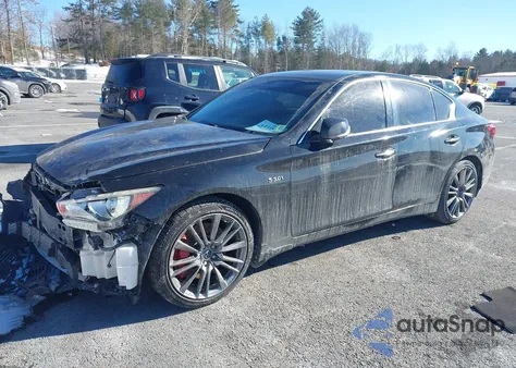 2018 Infiniti Q50 3.0T Red Sport 400 z USA, uszkodzony, nr VIN JN1FV7AR4JM480798